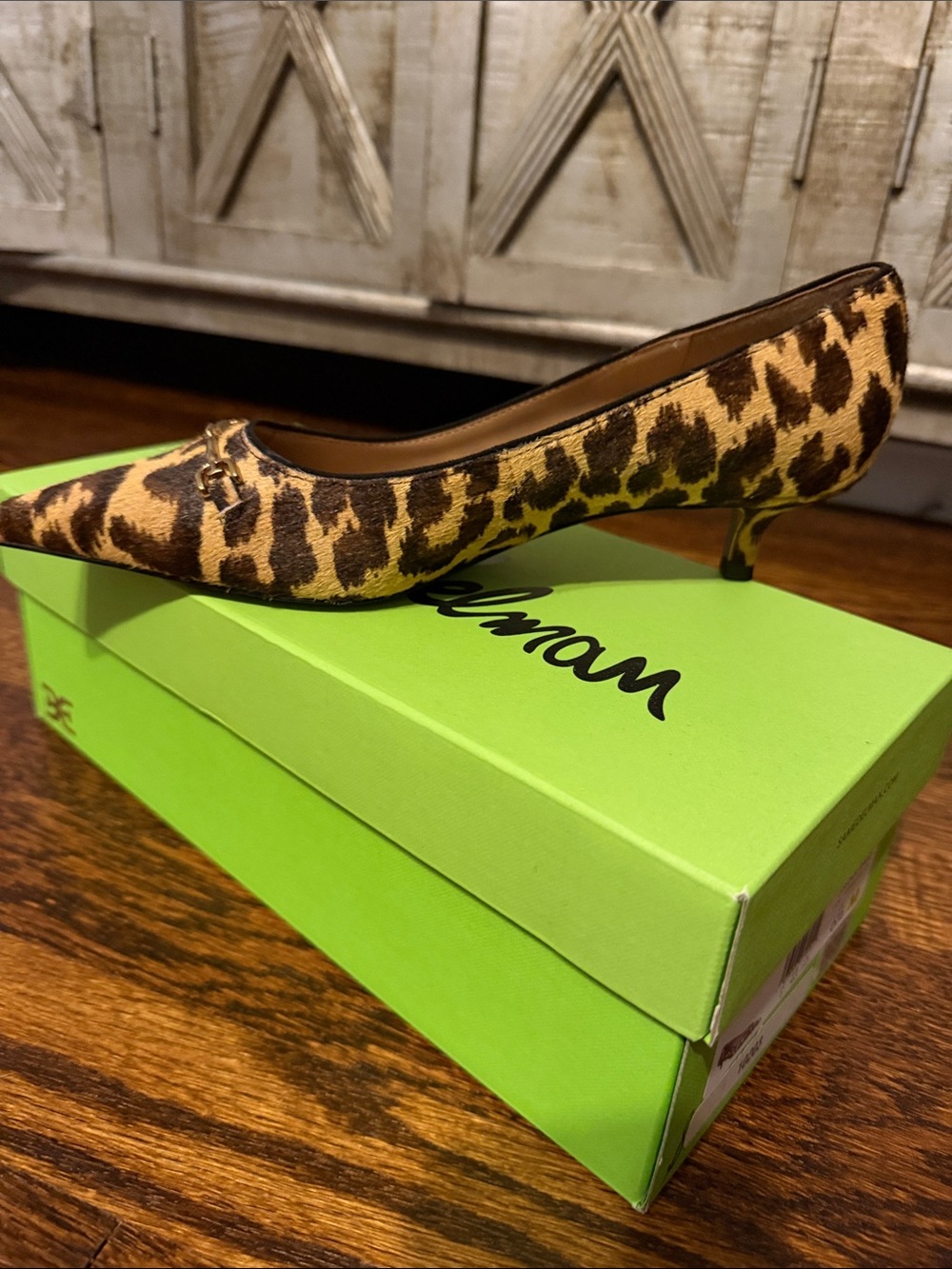 Sam Edelman Leopard Print Kitten Heel Pumps - Brown/Tan